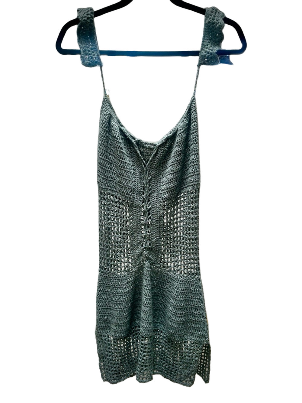 Boho Sage Crochet Swim Cover-Up | Festival | Resort | Beach | S–M
